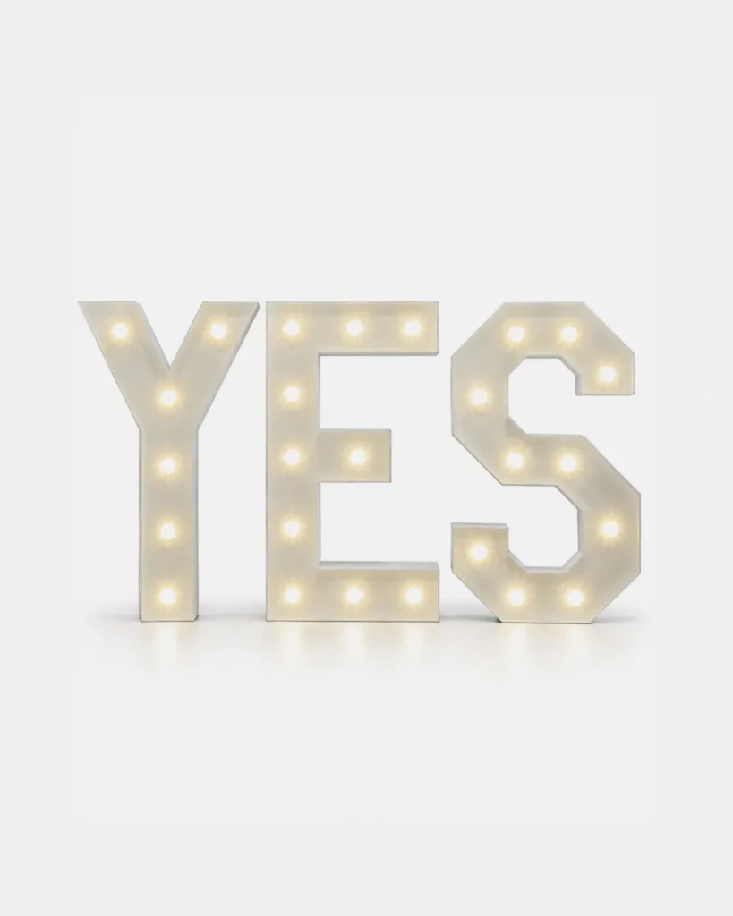 # Ensemble - YES - Lettre lumineuse