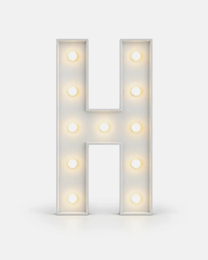 H - Lettre lumineuse