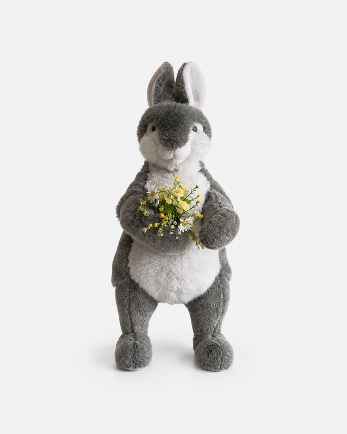 Lapin bouquet de fleur main gauche