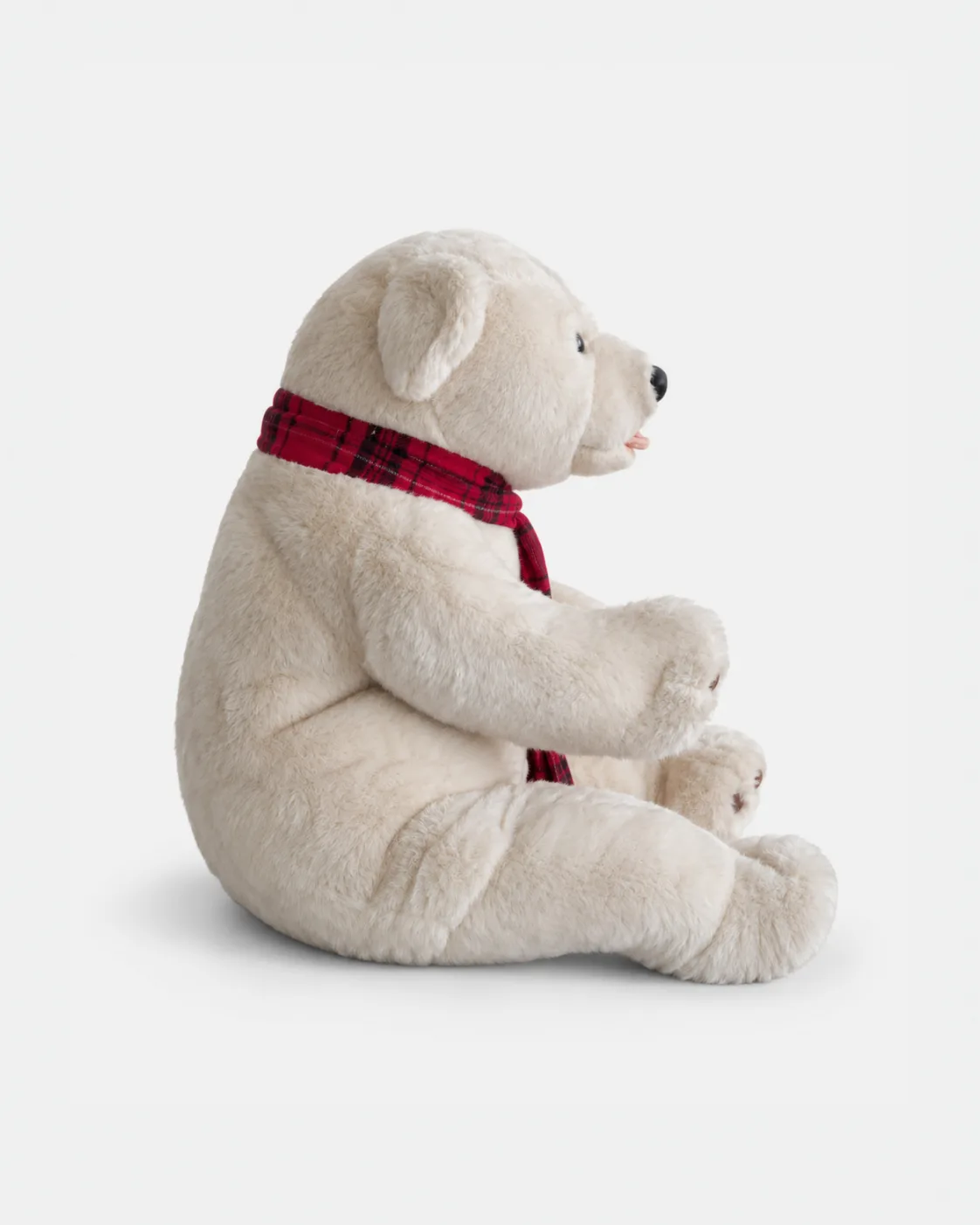 Ours Blanc Assis Echarpe rouge