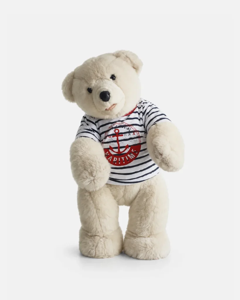 Ourson, Petit ours blanc T-shirt marin Debout