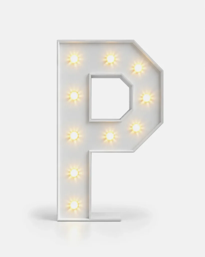P - Lettre lumineuse
