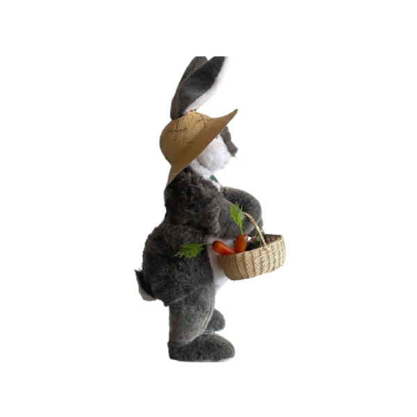 lapin Chapeau de paille grand tablier vert – Image 2