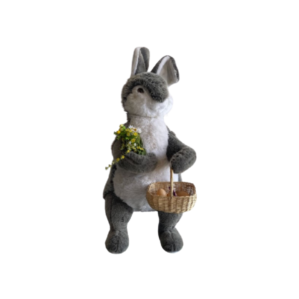 Lapin panier et oeuf bouquet de fleur