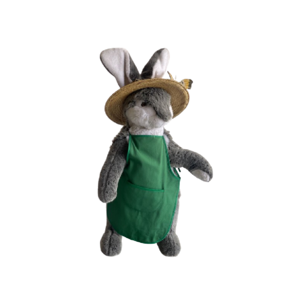 Lapin chapeau de paille panier oeuf