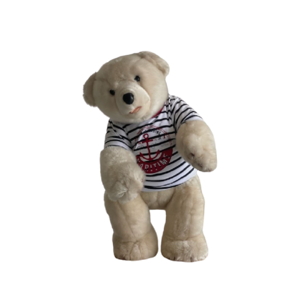 Petit ours blanc T-shirt marin Debout – Image 2