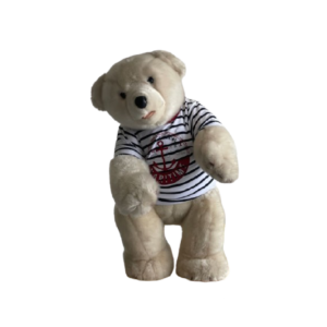Petit ours blanc T-shirt marin Debout