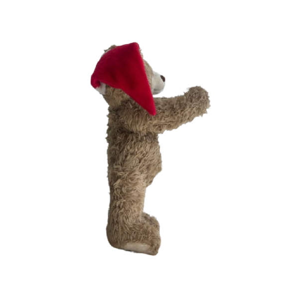 Ours beige vintage debout Bonnet père noel – Image 2