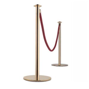 Potelet Doré avec cordelette rouge